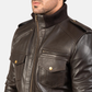 Agent Shadow Real Sheepskin Leather Bomber Jacket Men’s Classic Flight Outerwear