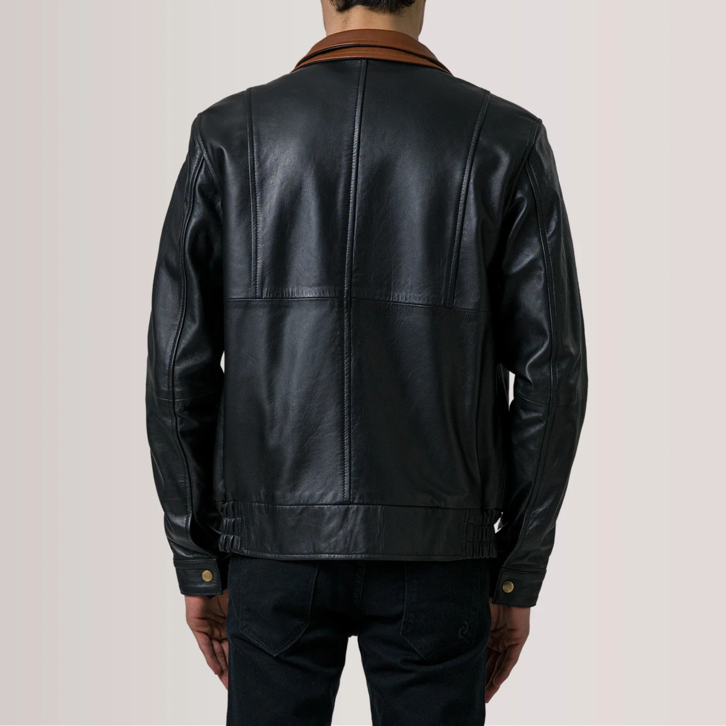 Men's Genuine Leather Alfred Bomber Jacket Aviator Flight Casual Winter Coat