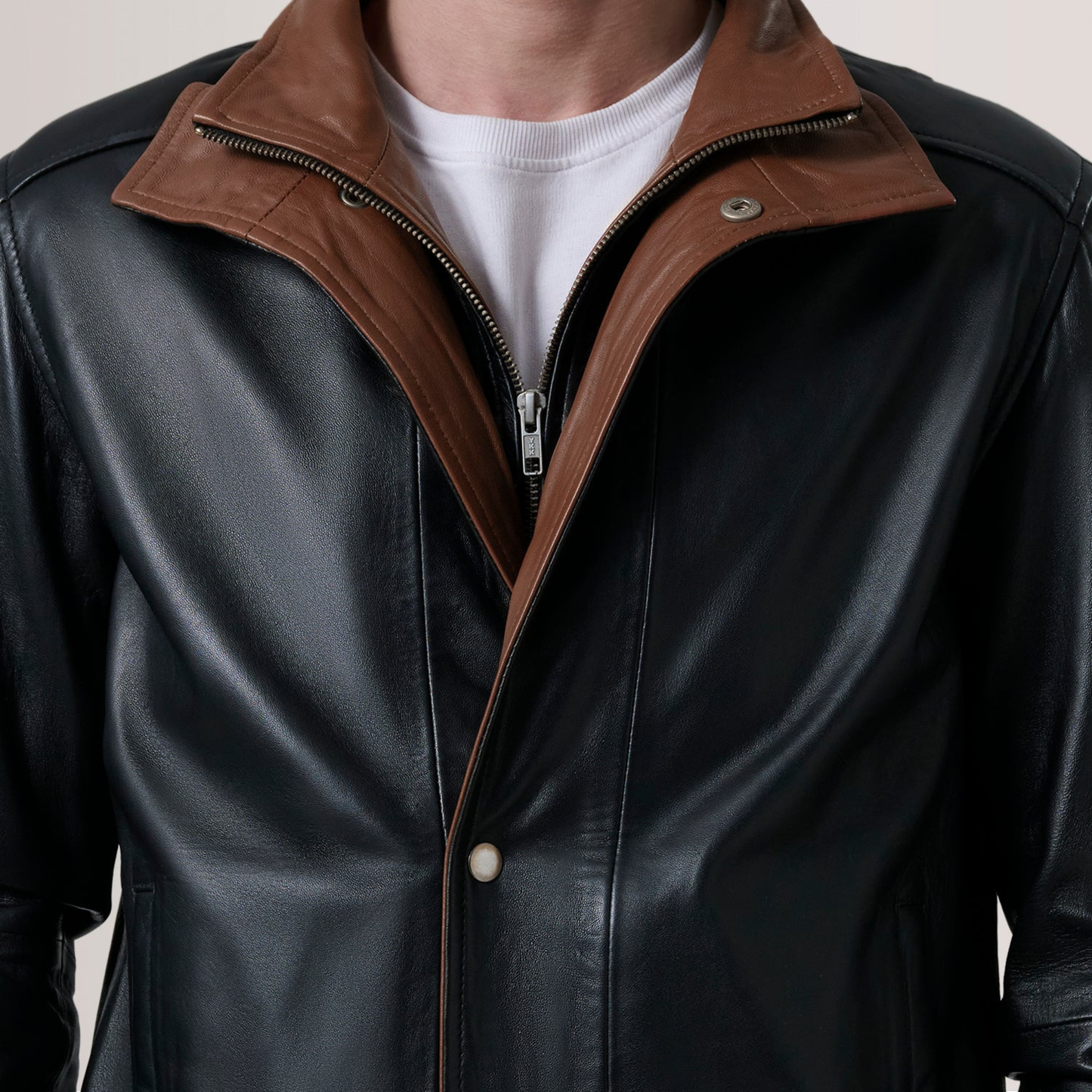 Men's Genuine Leather Alfred Bomber Jacket Aviator Flight Casual Winter Coat