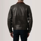 Men's Genuine Leather Alfred Bomber Jacket Aviator Flight Casual Winter Coat