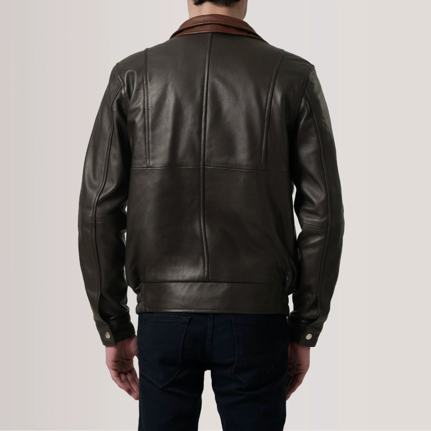 Men's Genuine Leather Alfred Bomber Jacket Aviator Flight Casual Winter Coat
