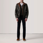 Men's Genuine Leather Alfred Bomber Jacket Aviator Flight Casual Winter Coat
