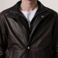 Men's Genuine Leather Alfred Bomber Jacket Aviator Flight Casual Winter Coat