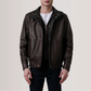 Men's Genuine Leather Alfred Bomber Jacket Aviator Flight Casual Winter Coat