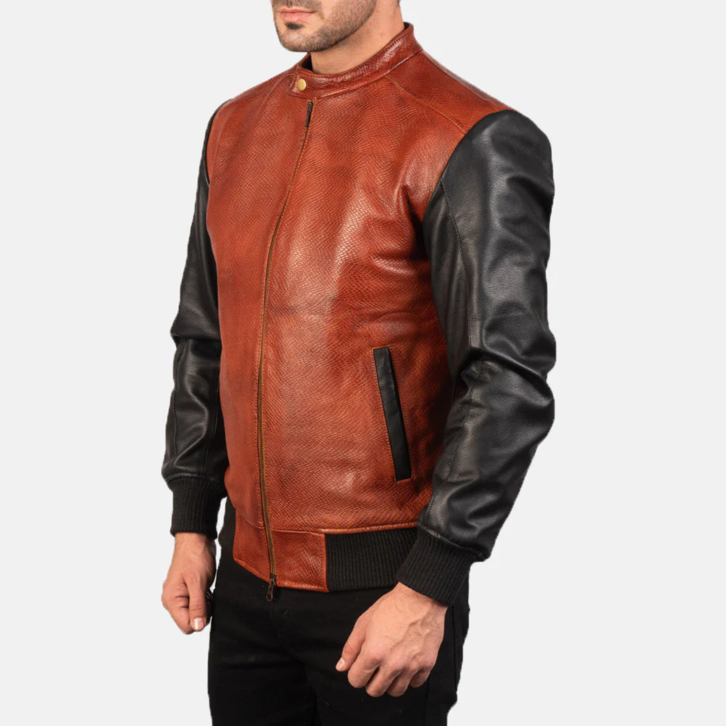 Men's Real Leather Avan Bomber Jacket Aviator Coat Zip Up Casual Winter Jacket