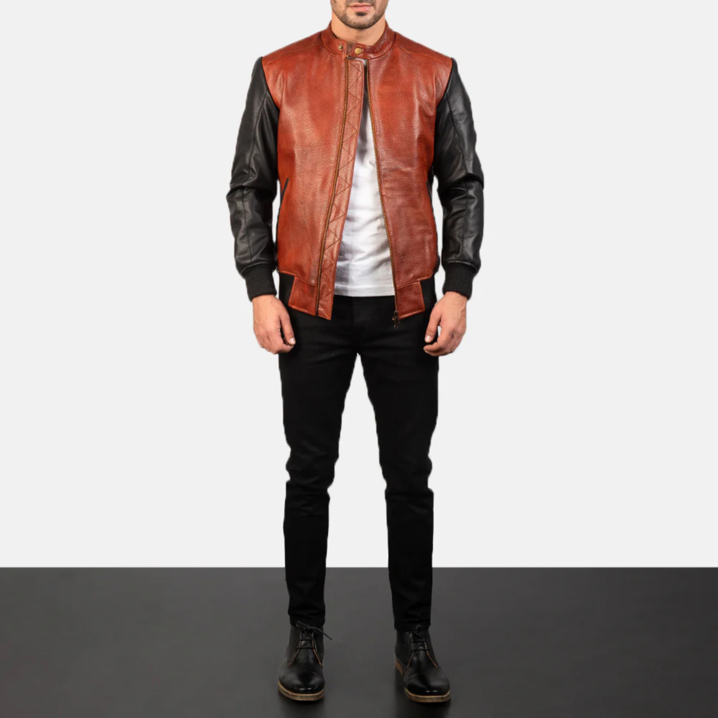 Men's Real Leather Avan Bomber Jacket Aviator Coat Zip Up Casual Winter Jacket
