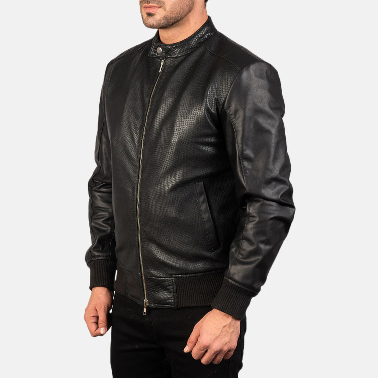 Men's Real Leather Avan Bomber Jacket Aviator Coat Zip Up Casual Winter Jacket