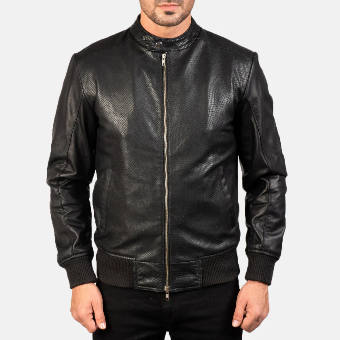 Men's Real Leather Avan Bomber Jacket Aviator Coat Zip Up Casual Winter Jacket
