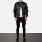 Men's Real Leather Avan Bomber Jacket Aviator Coat Zip Up Casual Winter Jacket