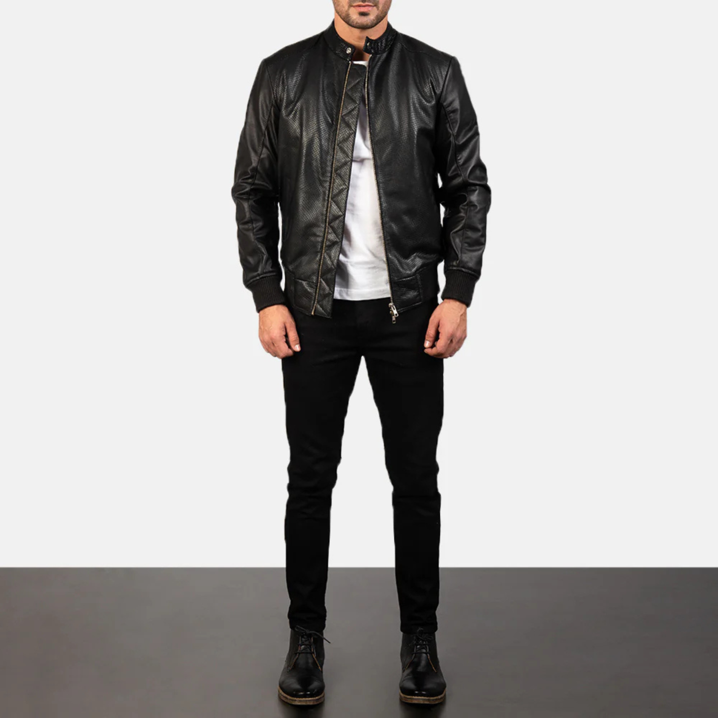 Men's Real Leather Avan Bomber Jacket Aviator Coat Zip Up Casual Winter Jacket