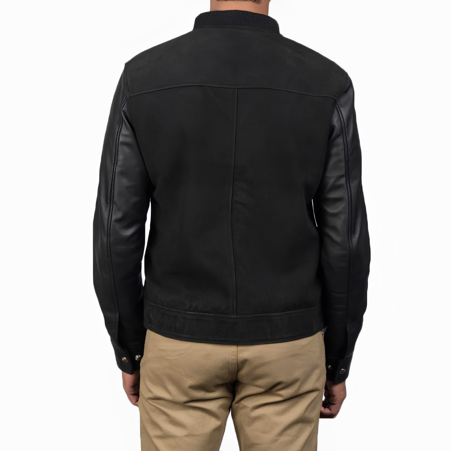 Blain Men’s Suede Bomber Jacket Real Leather Classic Casual Zip-Up Coat