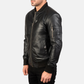 Bomia Premium MA-1 Genuine Leather Bomber Jacket Classic Military Style Outerwear