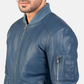 Bomia Premium MA-1 Genuine Leather Bomber Jacket Classic Military Style Outerwear