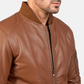 Bomia Premium MA-1 Genuine Leather Bomber Jacket Classic Military Style Outerwear