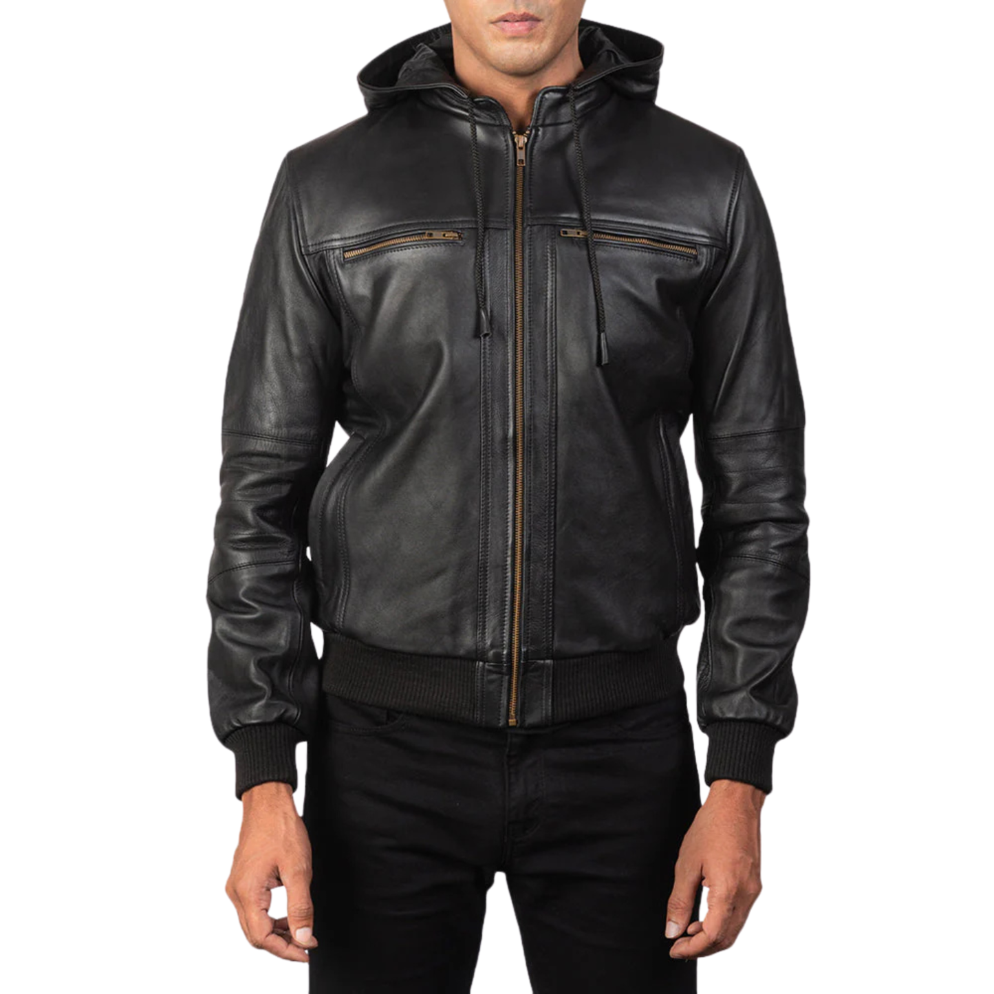 Bouncer Biz Leather Bomber Classic Flight Jacket for Men’s Luxury Outerwear