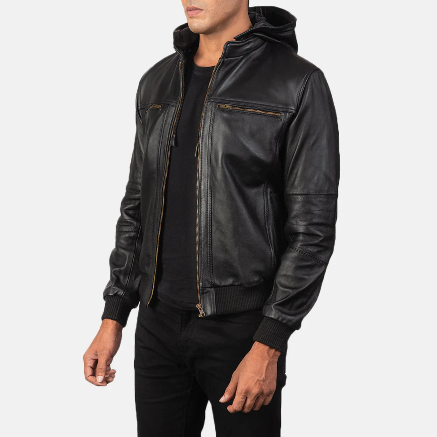 Bouncer Biz Leather Bomber Classic Flight Jacket for Men’s Luxury Outerwear