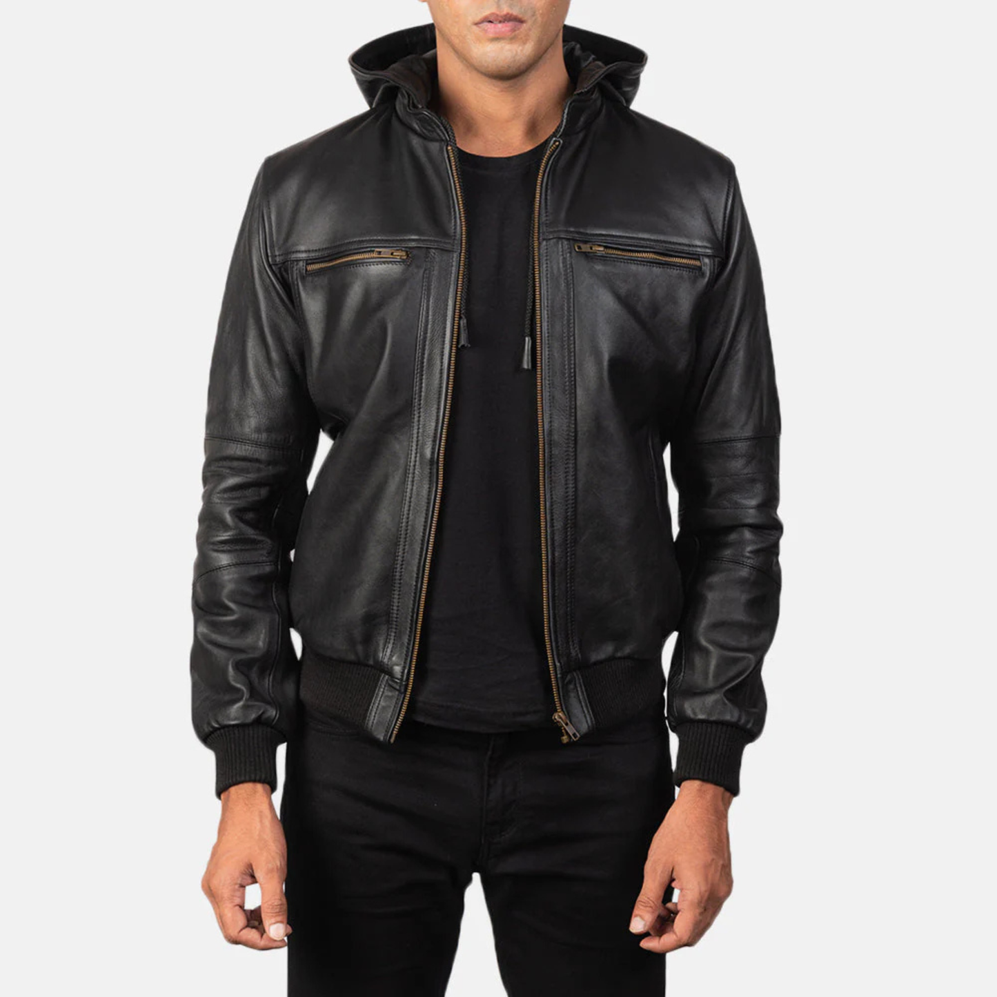 Bouncer Biz Leather Bomber Classic Flight Jacket for Men’s Luxury Outerwear