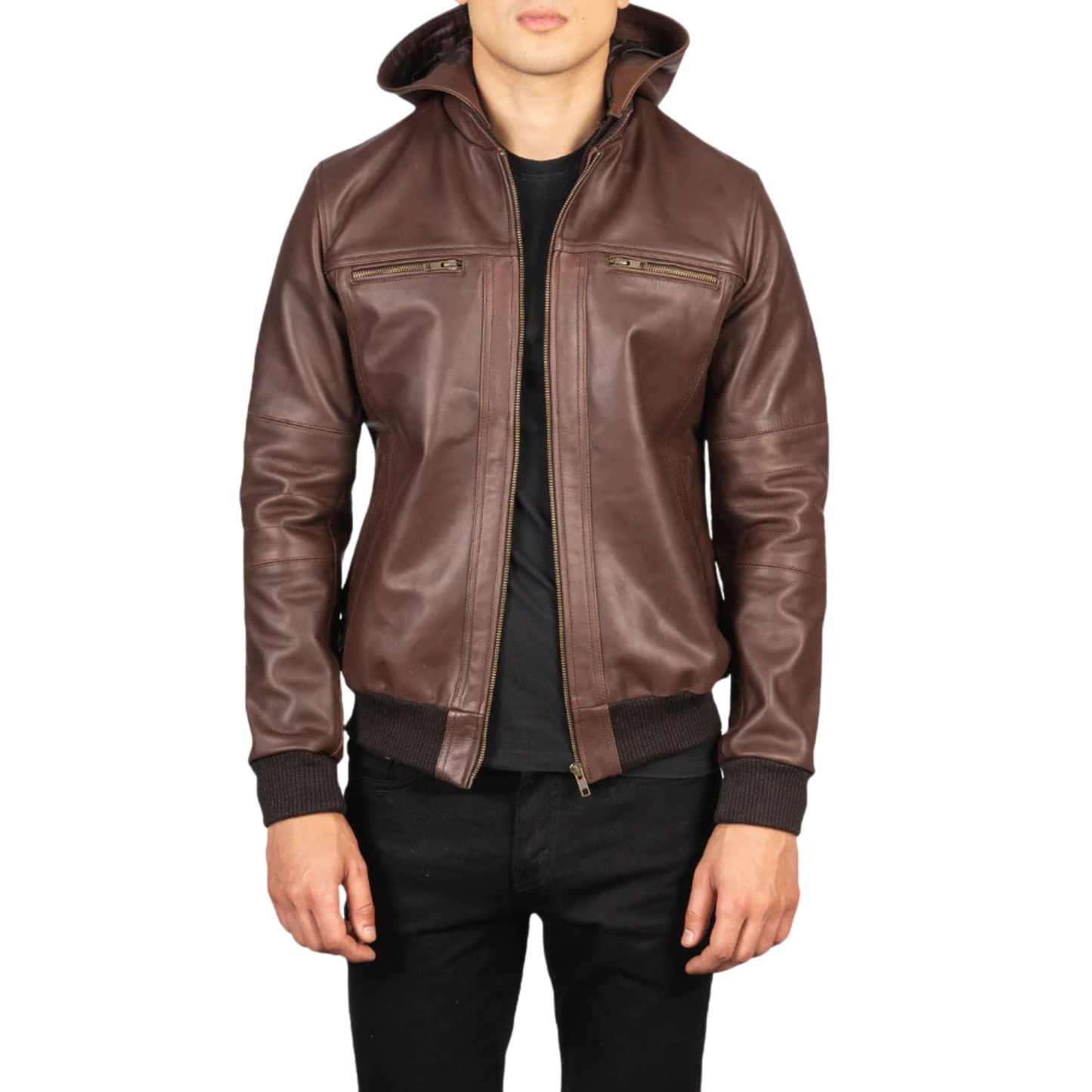 Bouncer Biz Leather Bomber Classic Flight Jacket for Men’s Luxury Outerwear