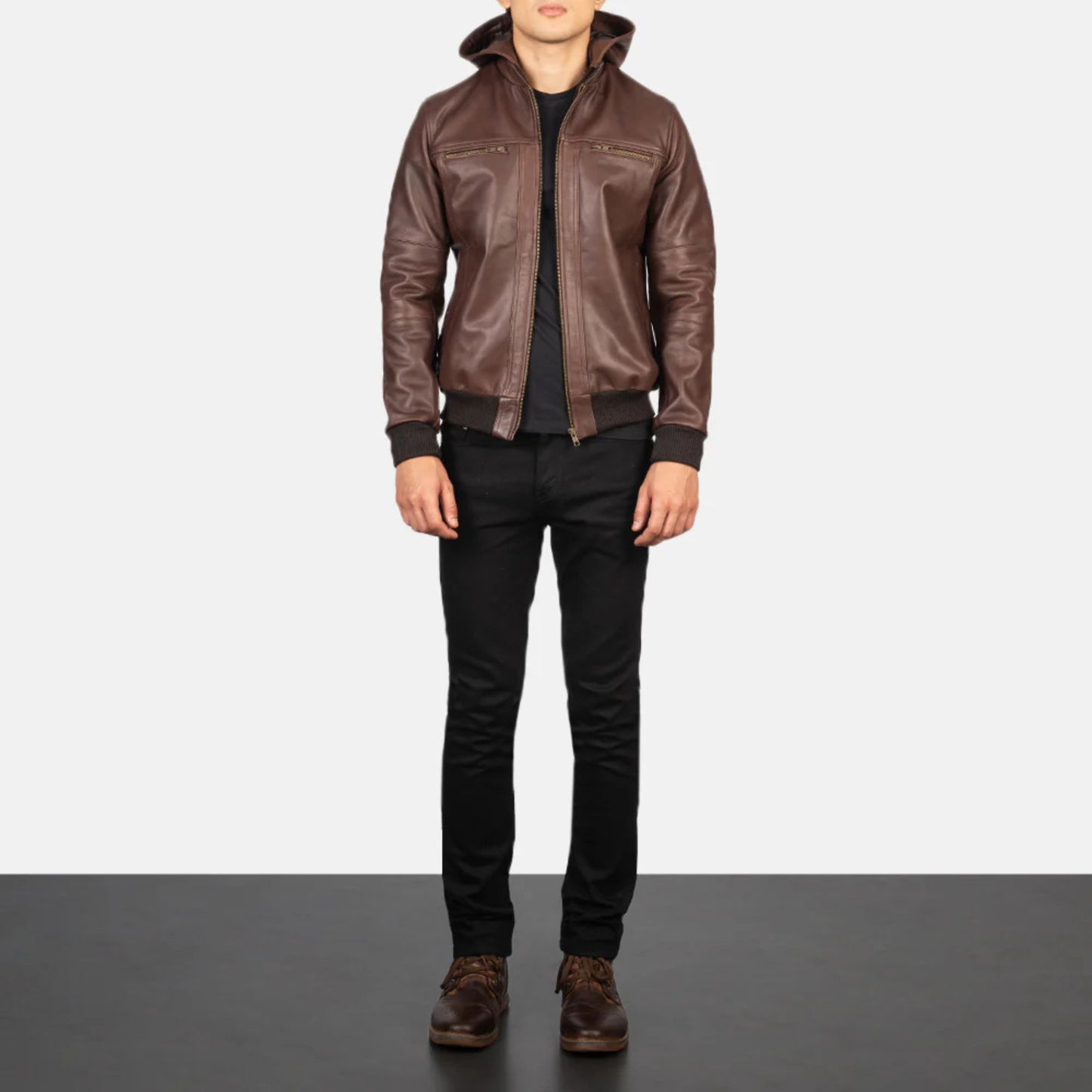 Bouncer Biz Leather Bomber Classic Flight Jacket for Men’s Luxury Outerwear