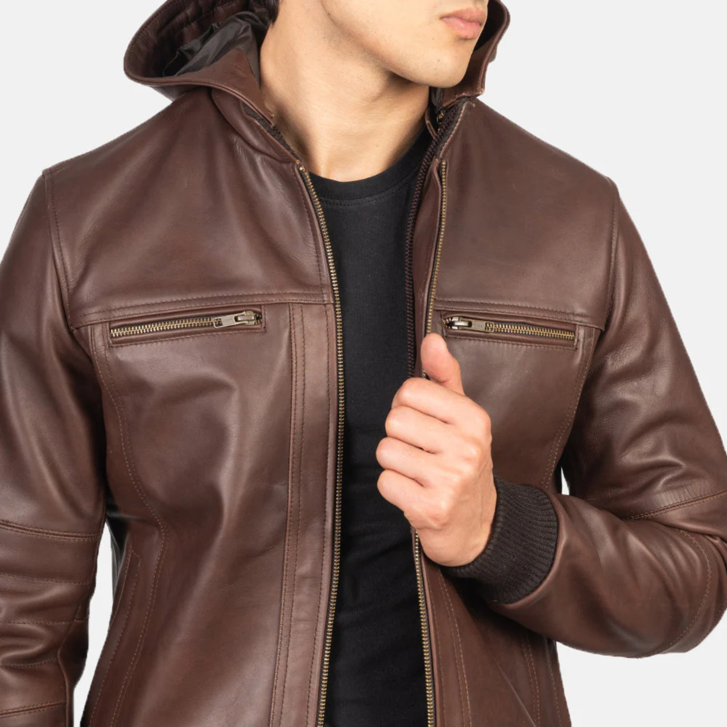 Bouncer Biz Leather Bomber Classic Flight Jacket for Men’s Luxury Outerwear