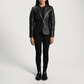 Cora Women’s Quilted Real Sheepskin Leather Blazer Premium Soft Leather Jacket Elegant Outerwear