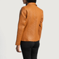 Cora Women’s Quilted Real Sheepskin Leather Blazer Premium Soft Leather Jacket Elegant Outerwear