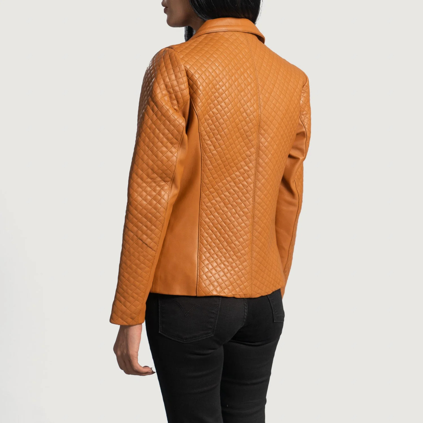 Cora Women’s Quilted Real Sheepskin Leather Blazer Premium Soft Leather Jacket Elegant Outerwear