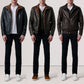 Men's Genuine Leather Alfred Bomber Jacket Aviator Flight Casual Winter Coat
