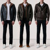 Men's Genuine Leather Alfred Bomber Jacket Aviator Flight Casual Winter Coat