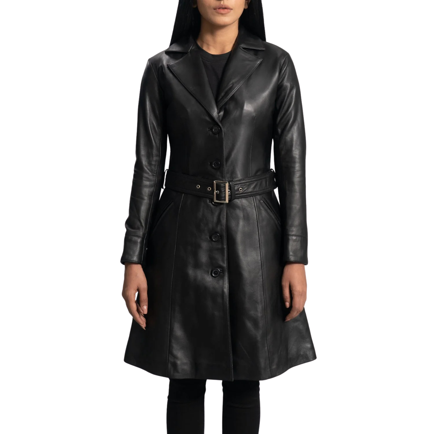 Moonlight Real Sheepskin Leather Trench Coat for Women Luxury Long Leather Coat Quilted Winter Outerwear