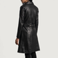 Moonlight Real Sheepskin Leather Trench Coat for Women Luxury Long Leather Coat Quilted Winter Outerwear