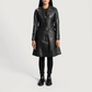 Moonlight Real Sheepskin Leather Trench Coat for Women Luxury Long Leather Coat Quilted Winter Outerwear