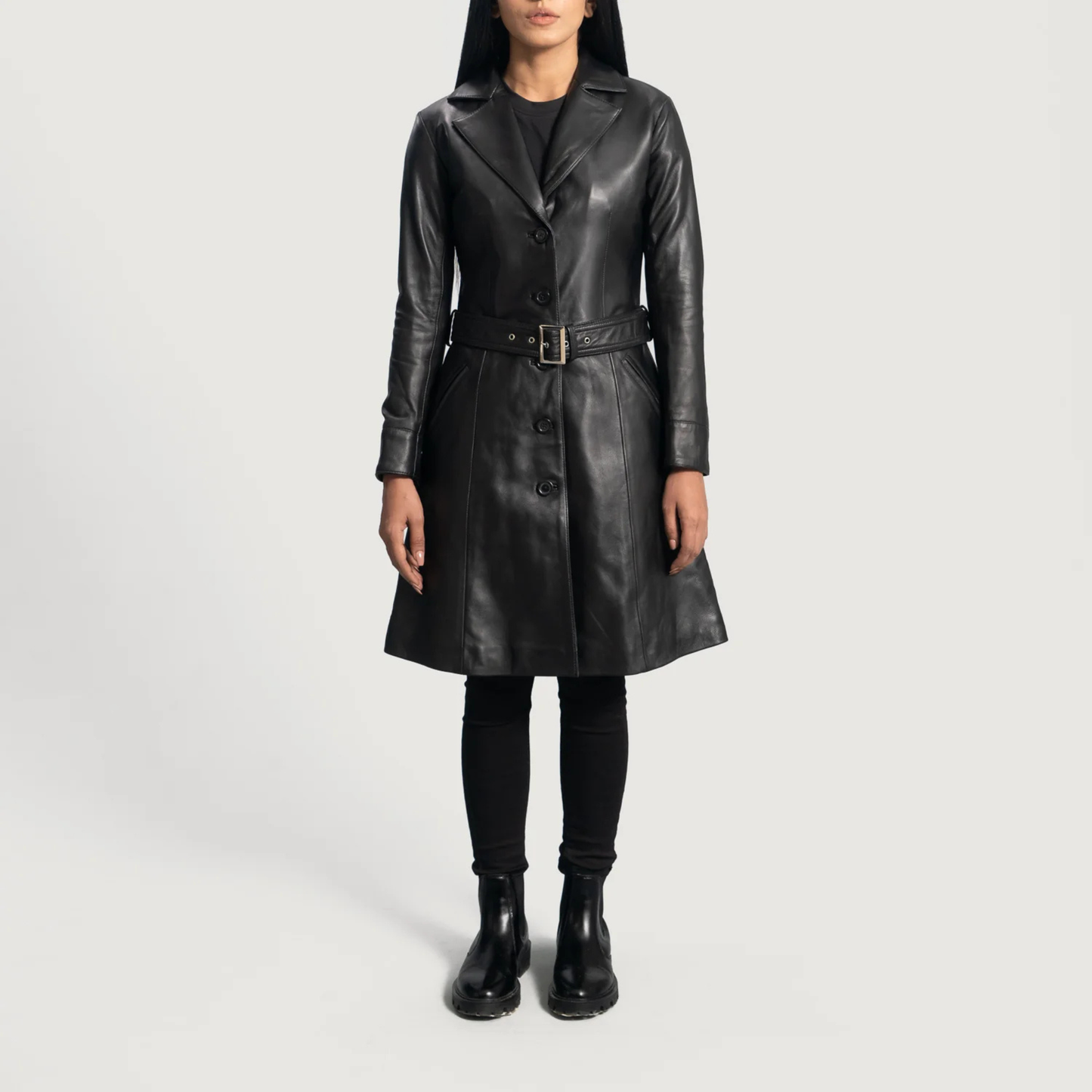 Moonlight Real Sheepskin Leather Trench Coat for Women Luxury Long Leather Coat Quilted Winter Outerwear
