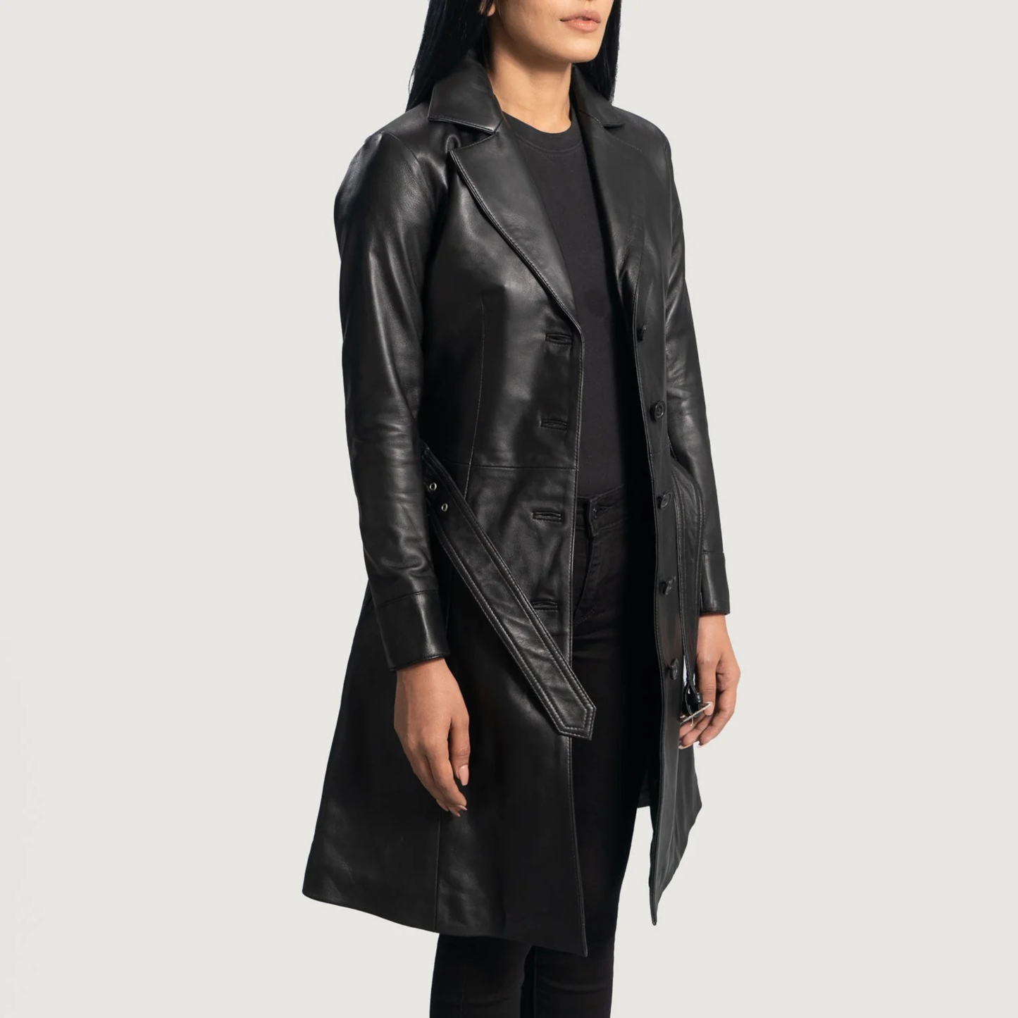 Moonlight Real Sheepskin Leather Trench Coat for Women Luxury Long Leather Coat Quilted Winter Outerwear