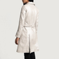 Moonlight Real Sheepskin Leather Trench Coat for Women Luxury Long Leather Coat Quilted Winter Outerwear
