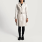 Moonlight Real Sheepskin Leather Trench Coat for Women Luxury Long Leather Coat Quilted Winter Outerwear