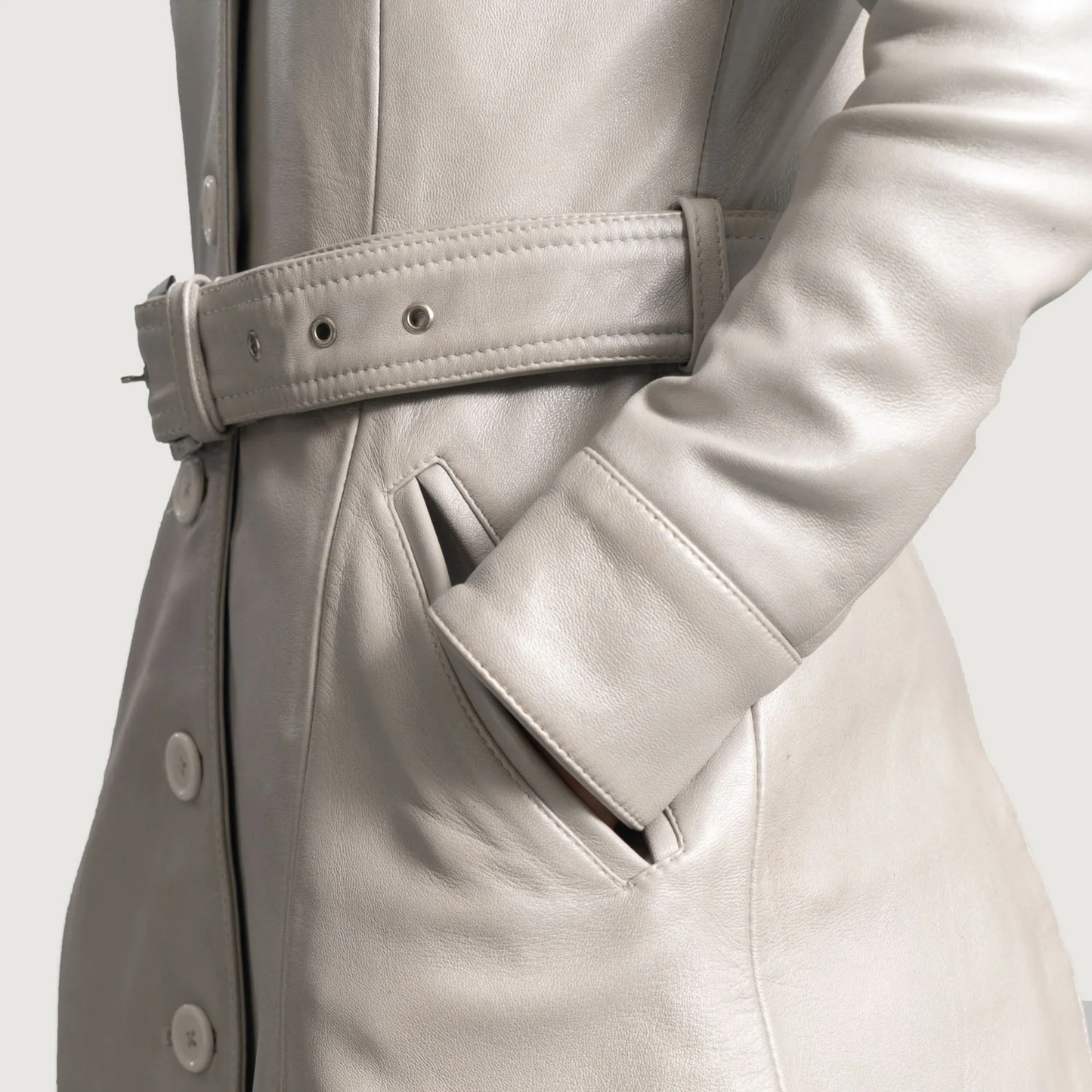 Moonlight Real Sheepskin Leather Trench Coat for Women Luxury Long Leather Coat Quilted Winter Outerwear