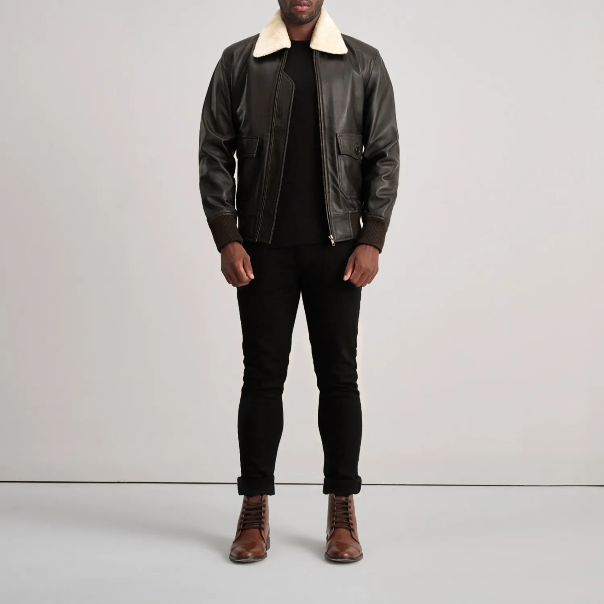 Airin G‑1 Men’s Sheepskin Aniline Leather Bomber Jacket