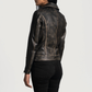 Rumy Women’s Real Leather Biker Jacket Premium Genuine Sheepskin Leather Moto Jacket
