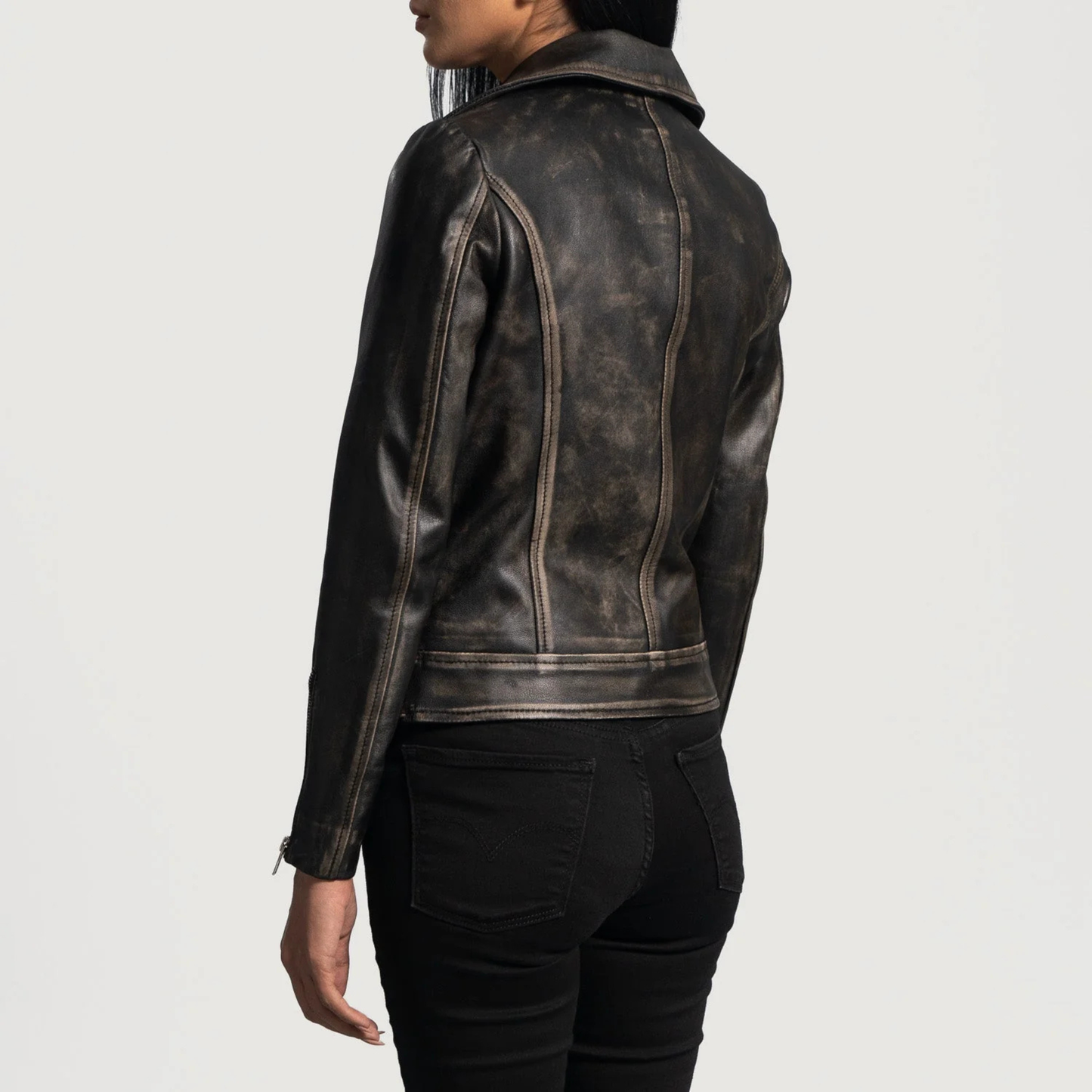 Rumy Women’s Real Leather Biker Jacket Premium Genuine Sheepskin Leather Moto Jacket