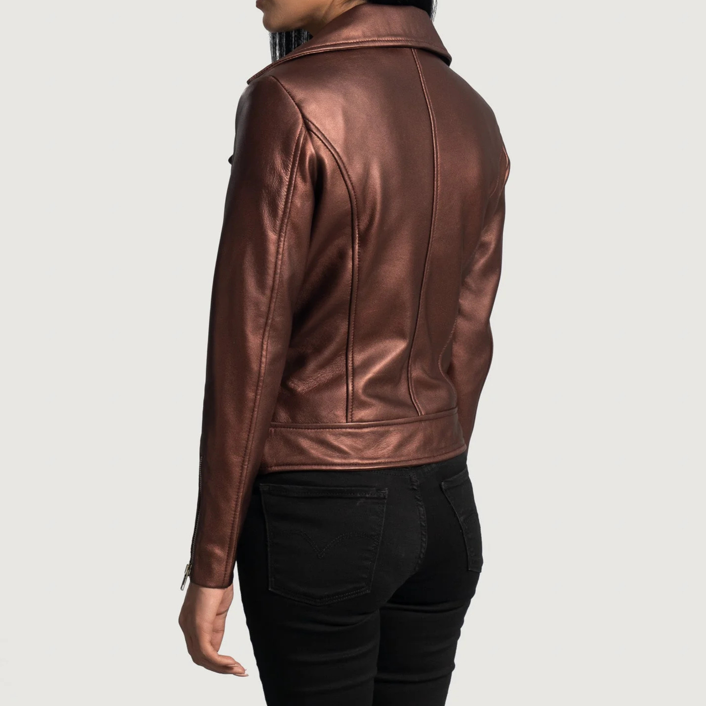 Rumy Women’s Real Leather Biker Jacket Premium Genuine Sheepskin Leather Moto Jacket